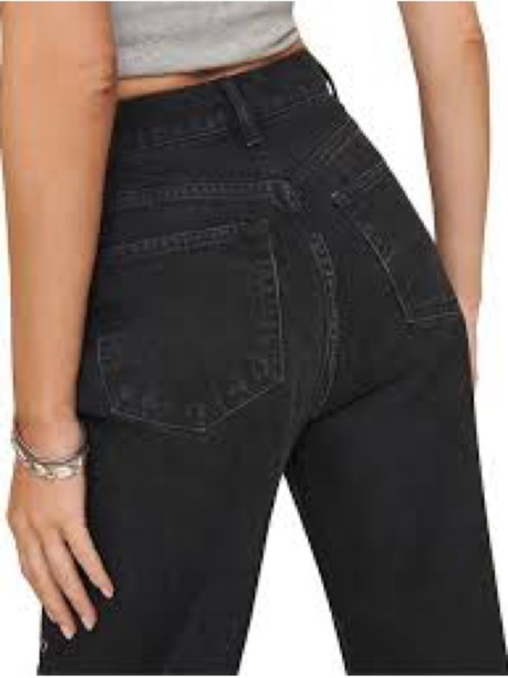 REFORMATION 80s Ultra High Cigarette Straight Leg Black Jeans Zip Ankle Size 26 - Picture 6 of 11